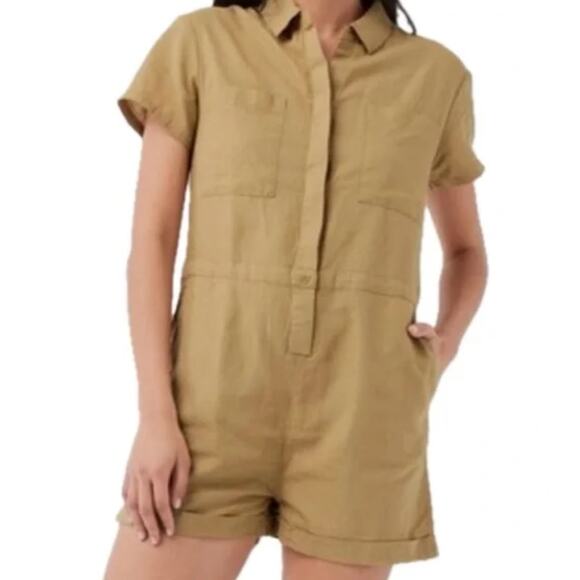 Pact Romper Shorts Size L The Harbour Organic Cotton Hemp Lightweight Casual - Picture 1 of 16
